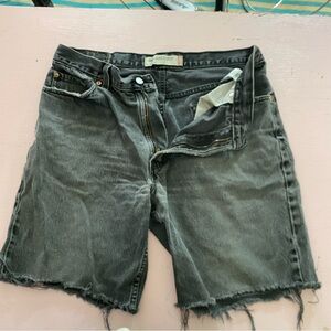 Levi’s 550 Men’s 36 Waist Cutoff Shorts Denim Jeans Faded Black Gray Grey